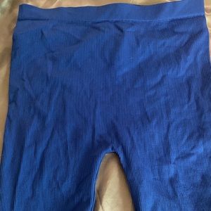 Royal Blue ribbed biker shorts